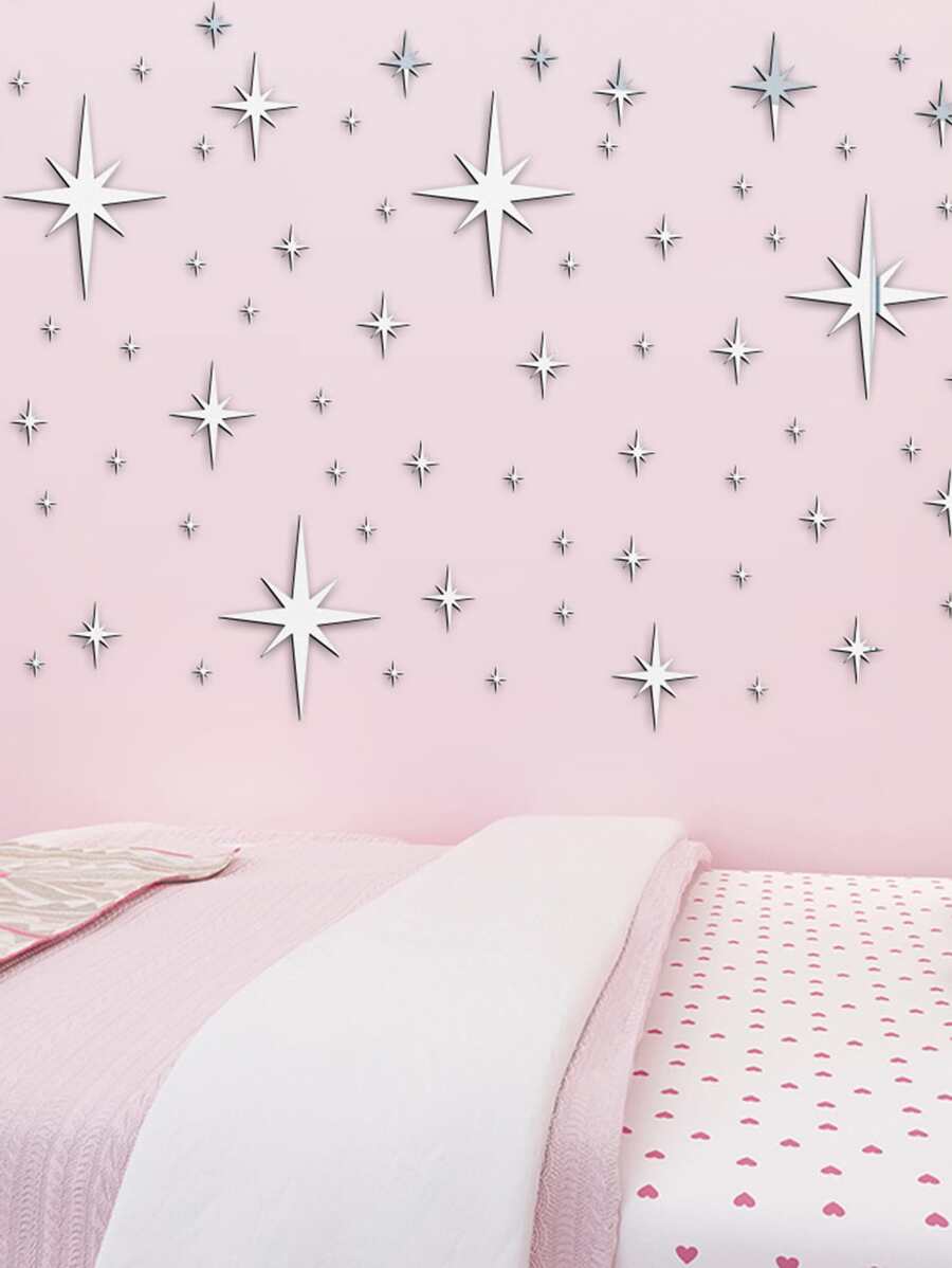 Dreamy Star Mirror Wall Decor – Aesthetic Girl Room Vibes ✨💖