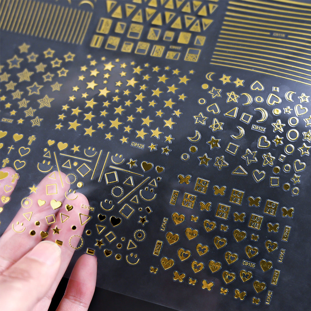Elegant Gold Nail Art Stickers