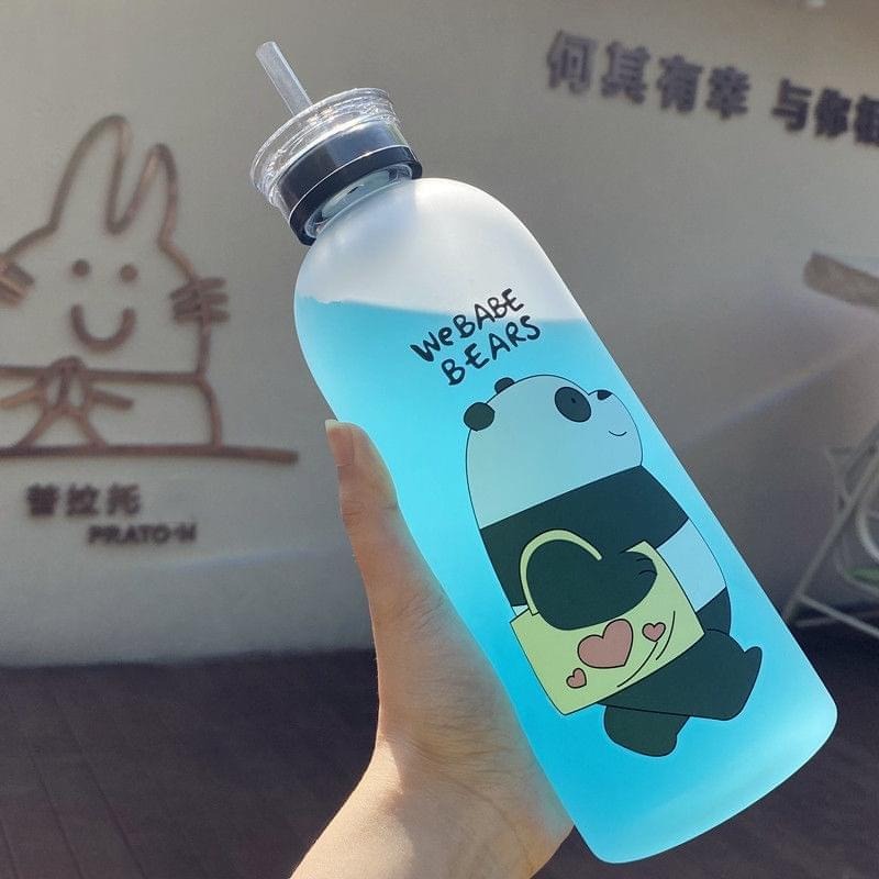 Cute Panda Bear Plastic Water Bottle