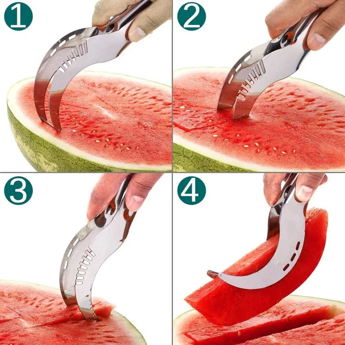Viral 2-in-1 Stainless Steel Watermelon Slicer & Serving Tongs