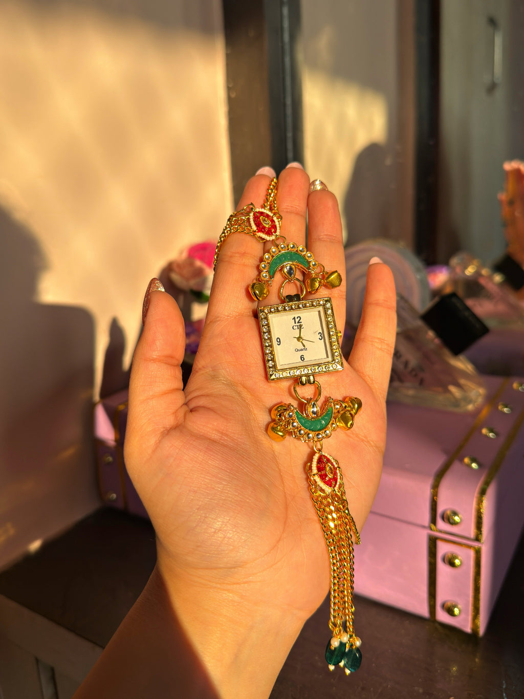 Radiant Charm Kundan Statement Watch