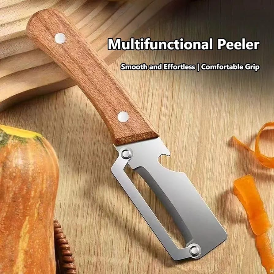 Premium Wooden Handle Stainless Steel Multifunction Peeler