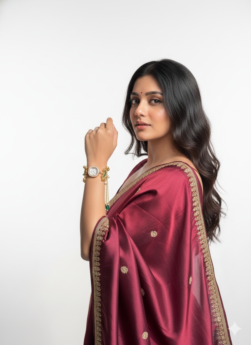 Radiant Charm Kundan Statement Watch