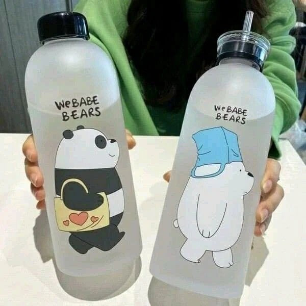 Cute Panda Bear Plastic Water Bottle