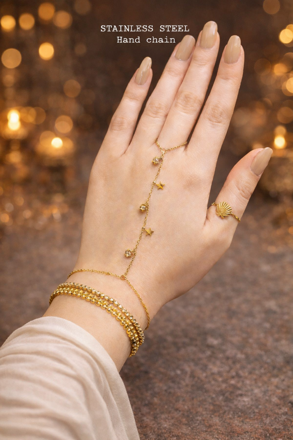 Minimalist Star & Crystal Slave Bracelet