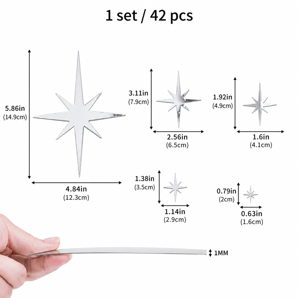 Dreamy Star Mirror Wall Decor – Aesthetic Girl Room Vibes ✨💖