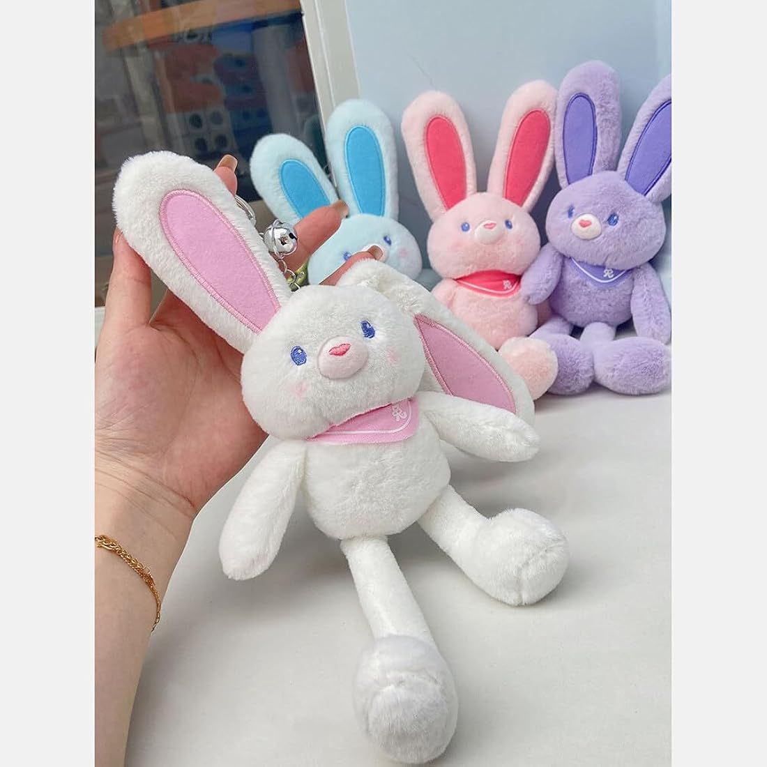 Pull ear bunny keychain