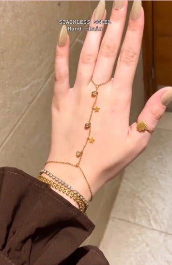 Minimalist Star & Crystal Slave Bracelet