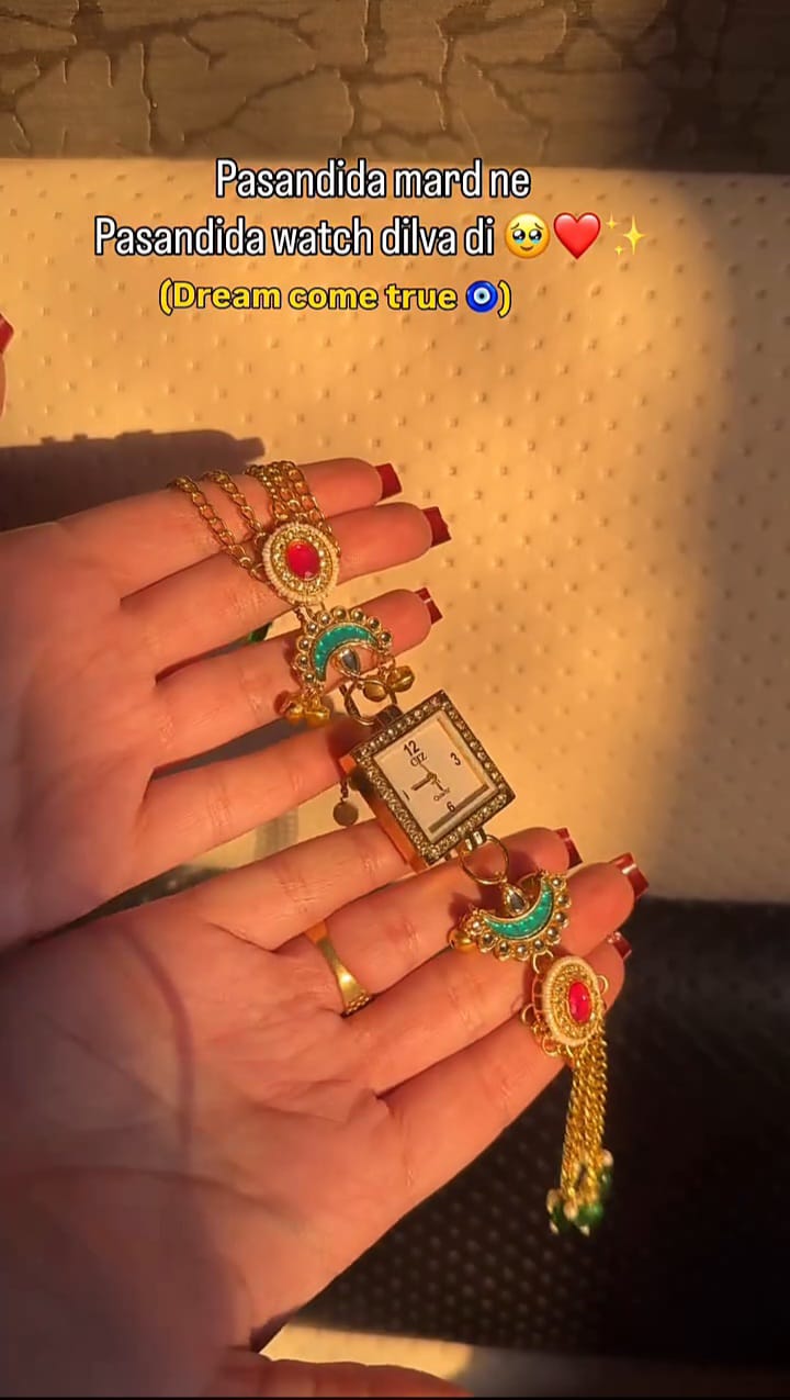 Radiant Charm Kundan Statement Watch