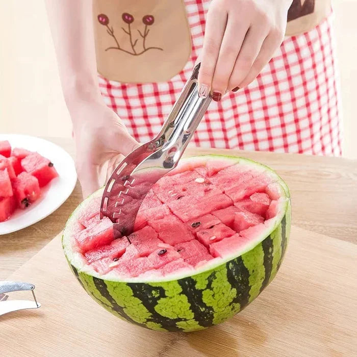 Viral 2-in-1 Stainless Steel Watermelon Slicer & Serving Tongs