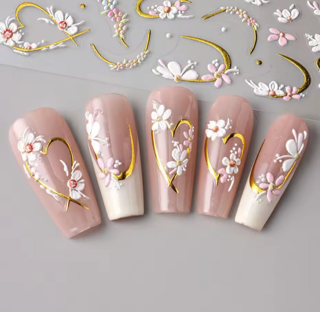 Re- Useable Floral Nail Stickers