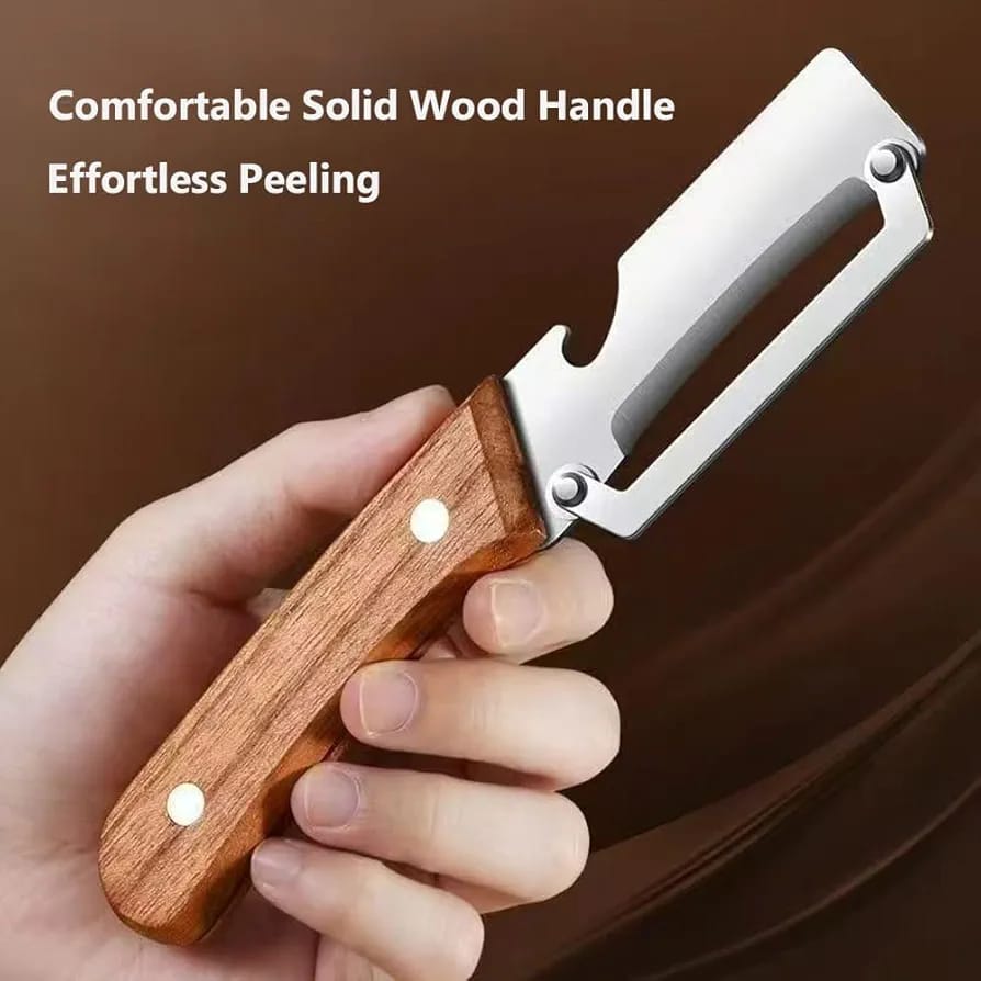 Premium Wooden Handle Stainless Steel Multifunction Peeler