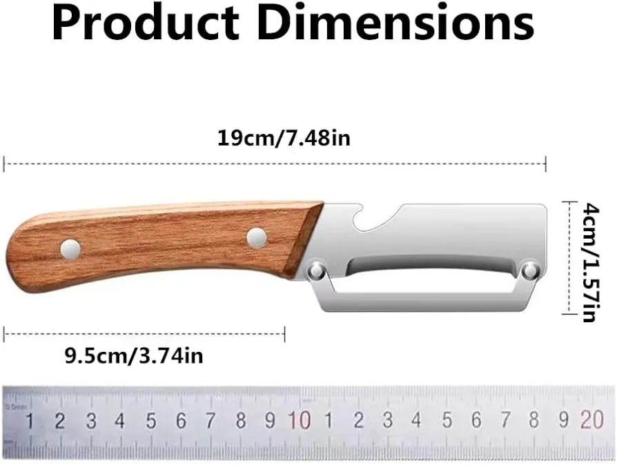 Premium Wooden Handle Stainless Steel Multifunction Peeler