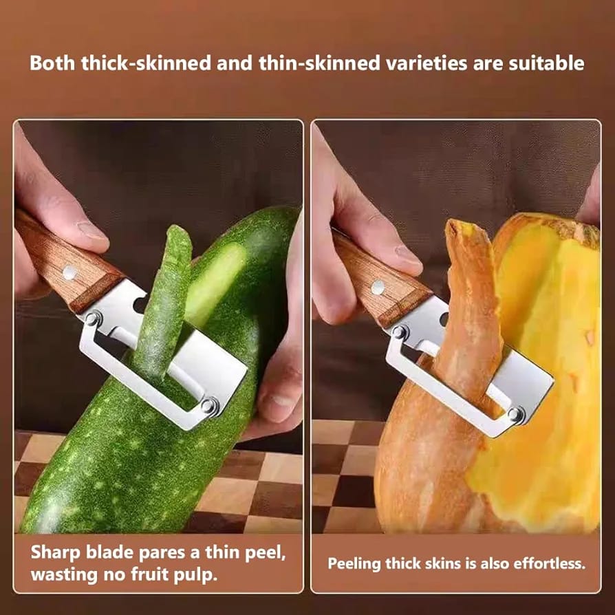 Premium Wooden Handle Stainless Steel Multifunction Peeler